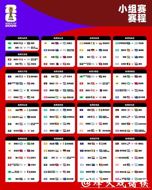 2026世界杯国家赛程公布:全面解析与赛事亮点 2026世界杯国家赛程公布:全面解析与赛事亮点